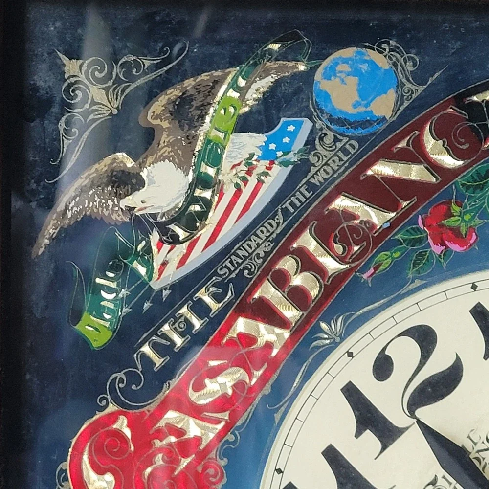 Vintage 1982 Casablanca Fan Co Wall Clock Hensley Glass Mirror Advertising 12